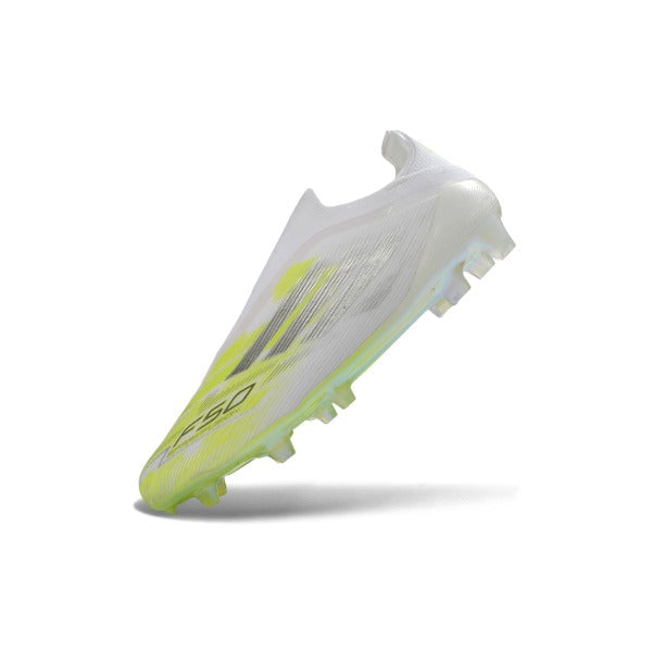 Adidas F50 Elite Laceless White and Yellow Firm Ground FG Football Boot