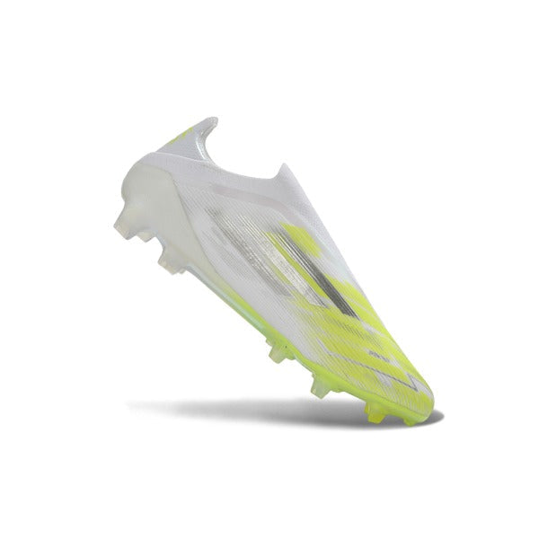 Adidas F50 Elite Laceless White and Yellow Firm Ground FG Football Boot