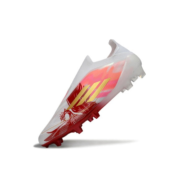 Adidas F50 Elite Laceless White, Golden and Red FG