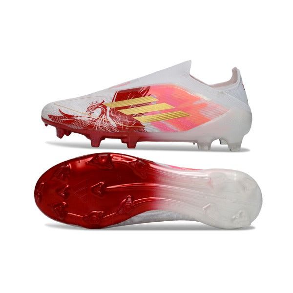Adidas F50 Elite Laceless White, Golden and Red FG