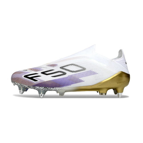 Adidas F50 Elite Laceless White, Purple and Golden SG