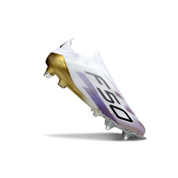 Adidas F50 Elite Laceless White, Purple and Golden SG