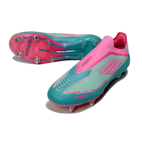 Adidas F50 Elite Laceless Light Blue and Pink SG