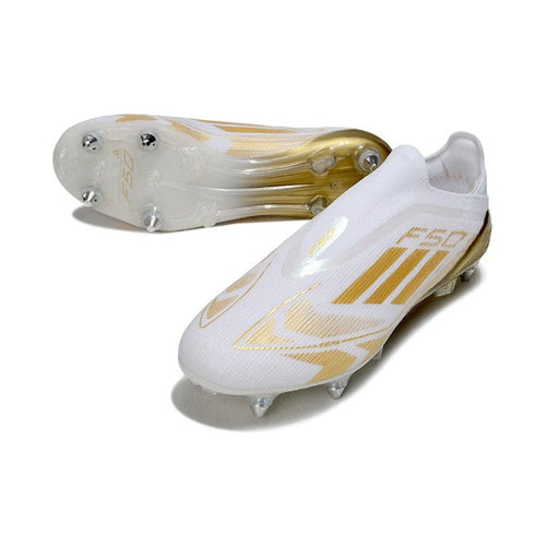 Adidas F50 Elite Laceless White and Gold SG