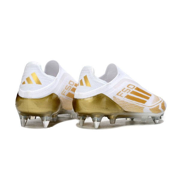 Adidas F50 Elite Laceless White and Gold SG
