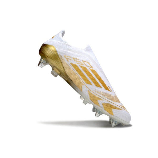Adidas F50 Elite Laceless White and Gold SG