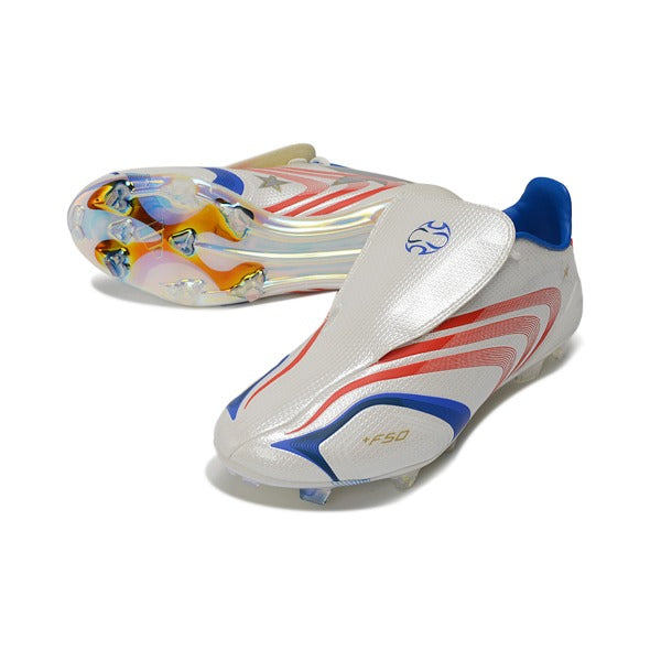 Adidas F50 Elite White, Blue and Orange Firm Ground FG Football Boot