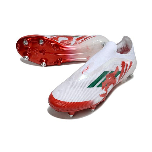 Adidas F50 Elite Laceless White and Red SG