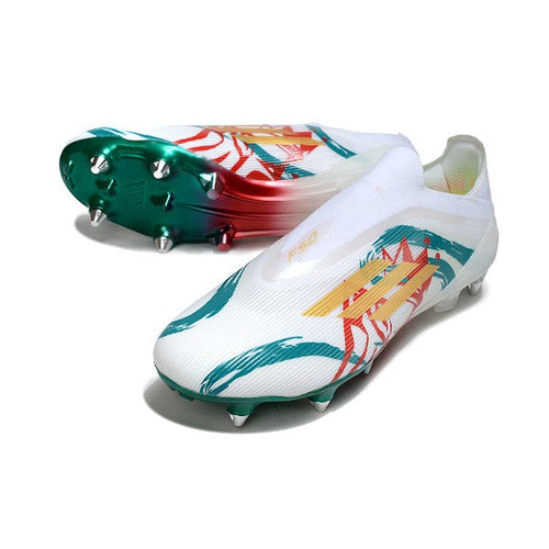 Adidas F50 Elite Laceless White Red and Green SG