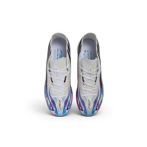Adidas F50 Hyperfast Elite White, Black and Purple Turf TF Kids Football Boot