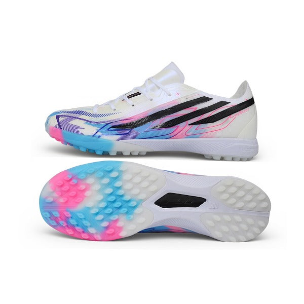 Adidas F50 Hyperfast Elite White, Black and Purple Turf TF Kids Football Boot