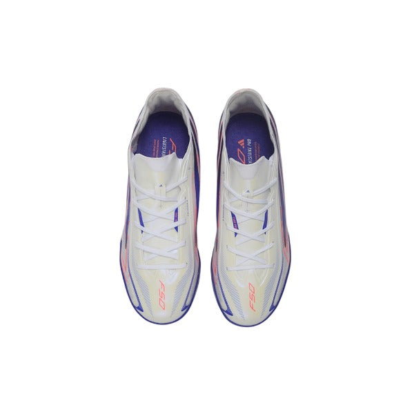 Adidas F50 Hyperfast Elite White, Pink and Purple Turf TF Kids Football Boot