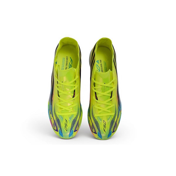 Adidas F50 Hyperfast Elite Yellow and Black Turf TF Kids Football Boot