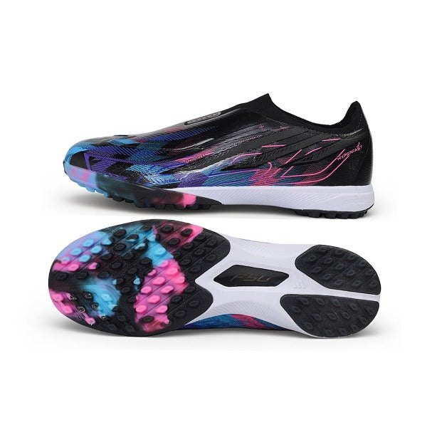 Adidas F50 Hyperfast Laceless Elite Black, Pink and Purple Turf TF Kids Football Boot