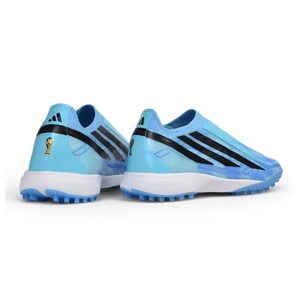 Adidas F50 Hyperfast Laceless Elite Light Blue Turf TF Football Boot