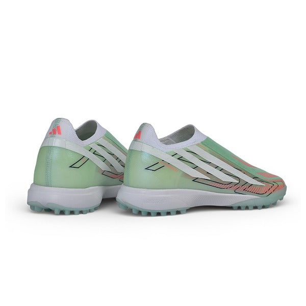Adidas F50 Hyperfast Laceless Elite Light Green and White Turf TF Football Boot