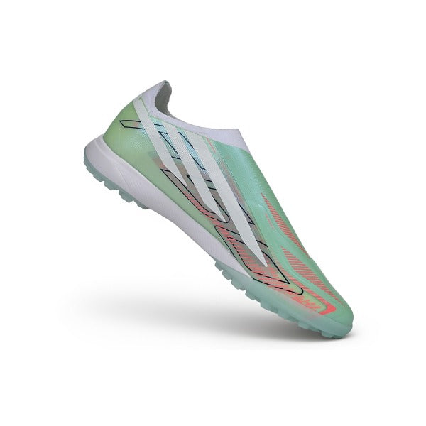 Adidas F50 Hyperfast Laceless Elite Light Green and White Turf TF Football Boot