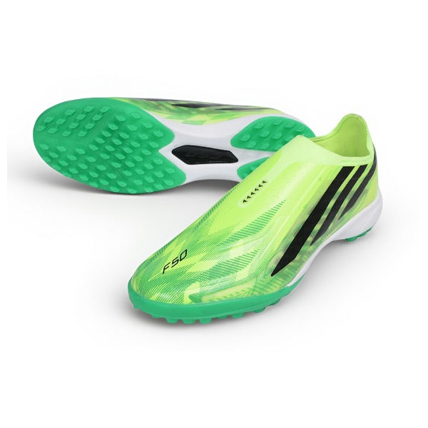 Adidas F50 Hyperfast Laceless Elite Light Green Turf TF Football Boot