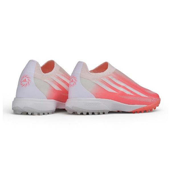 Adidas F50 Hyperfast Laceless Elite Pink and White Turf TF Football Boot