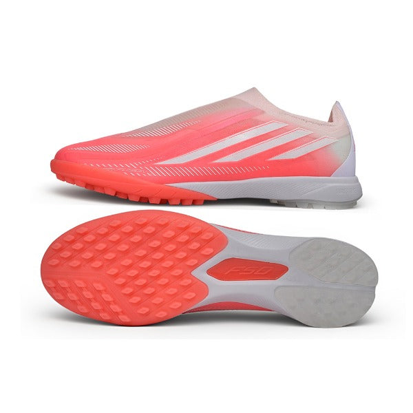 Adidas F50 Hyperfast Laceless Elite Pink and White Turf TF Football Boot