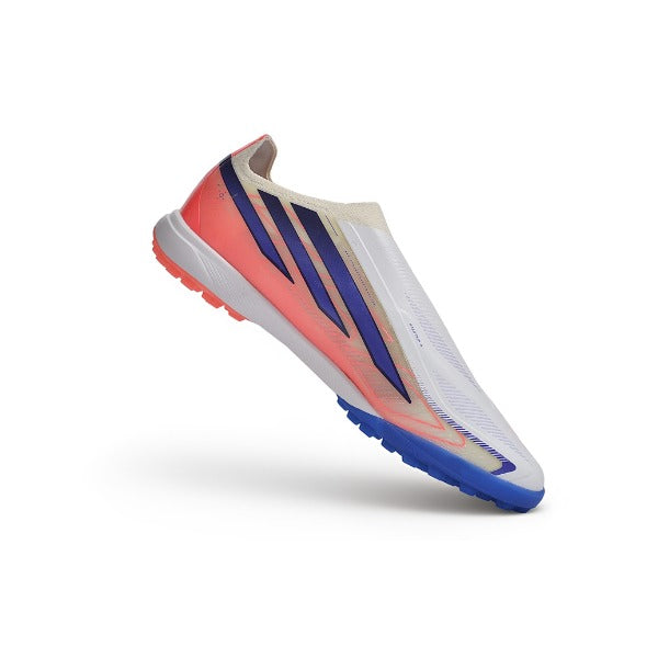 Adidas F50 Hyperfast Laceless Elite Pink, White and Blue Turf TF Football Boot