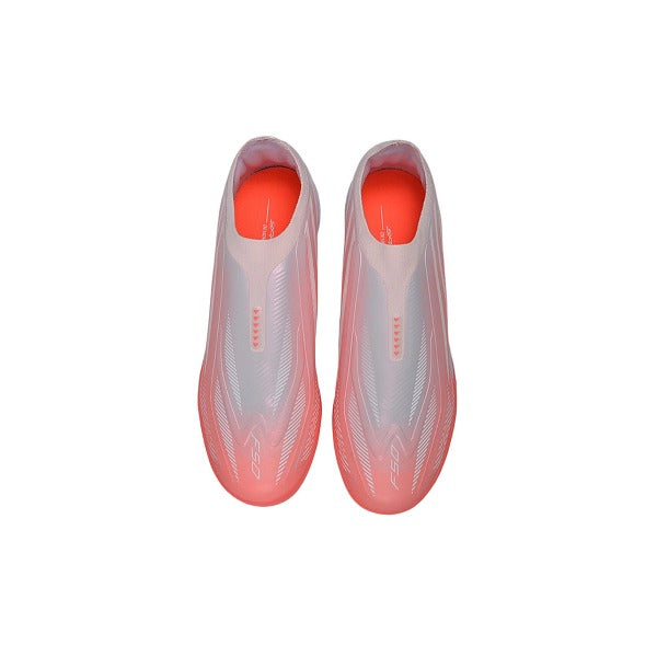 Adidas F50 Hyperfast Laceless Elite Salmon Pink and White Turf TF Kids Football Boot
