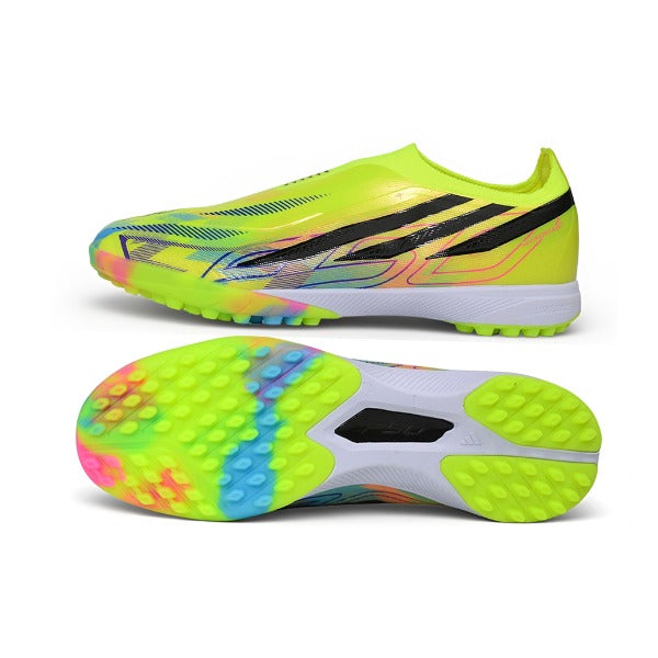 Adidas F50 Hyperfast Laceless Elite Yellow and Black Turf TF Kids Football Boot