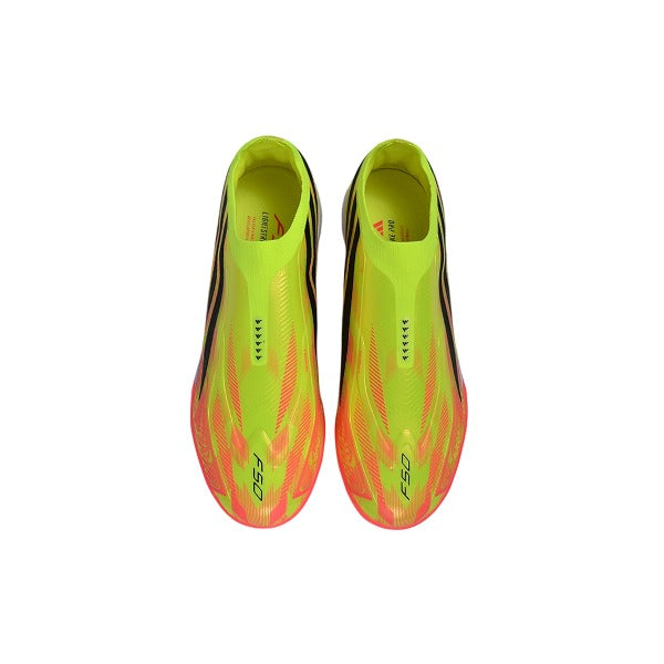 Adidas F50 Hyperfast Laceless Elite Yellow and Pink Turf TF Kids Football Boot