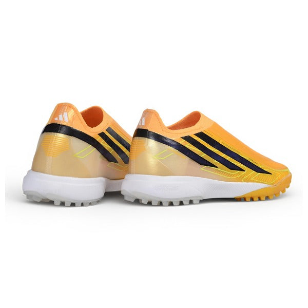 Adidas F50 Hyperfast Laceless Elite Yellow, Dark Blue and White Turf TF Football Boot