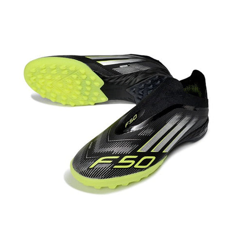 Adidas F50 Laceless Elite Black and Green TF