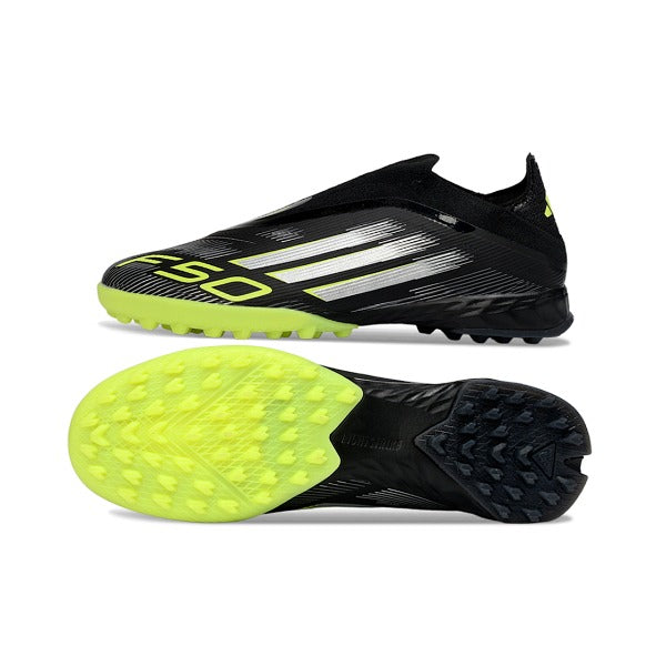 Adidas F50 Laceless Elite Black and Green TF
