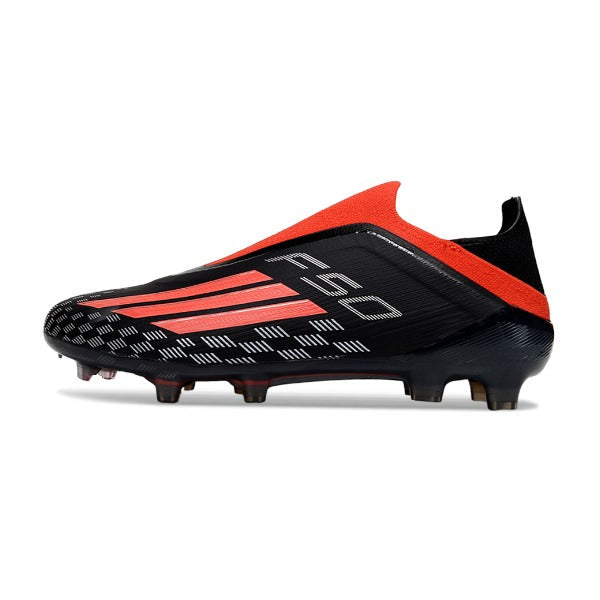 Adidas F50 Laceless Elite Black and Red Firm Ground FG Kids Football Boot