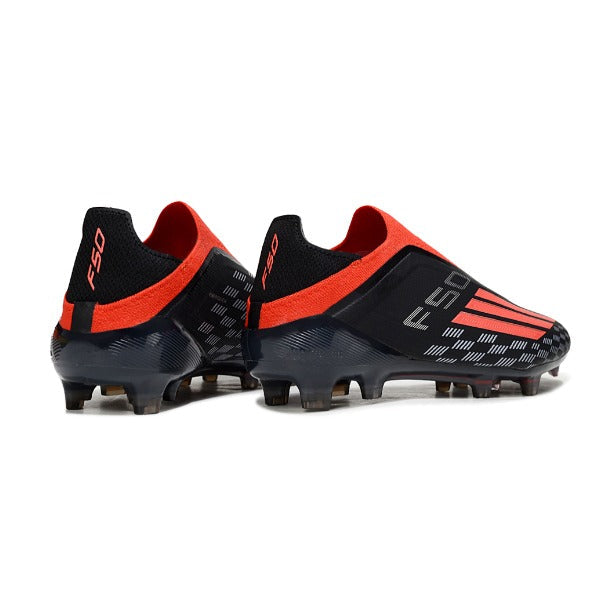 Adidas F50 Laceless Elite Black and Red Firm Ground FG Kids Football Boot