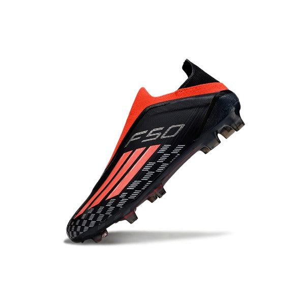 Adidas F50 Laceless Elite Black and Red Firm Ground FG Kids Football Boot