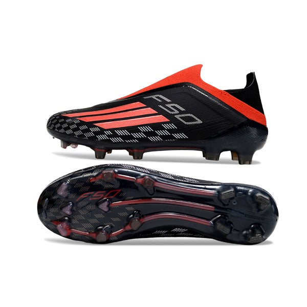 Adidas F50 Laceless Elite Black and Red Firm Ground FG Kids Football Boot