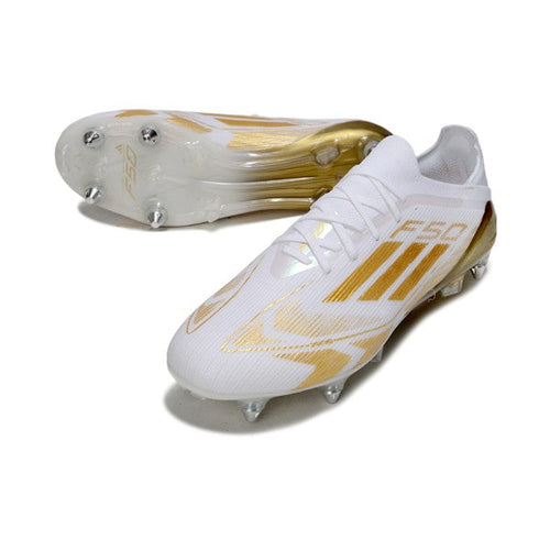 Adidas F50 Primeknit Elite White and Gold SG