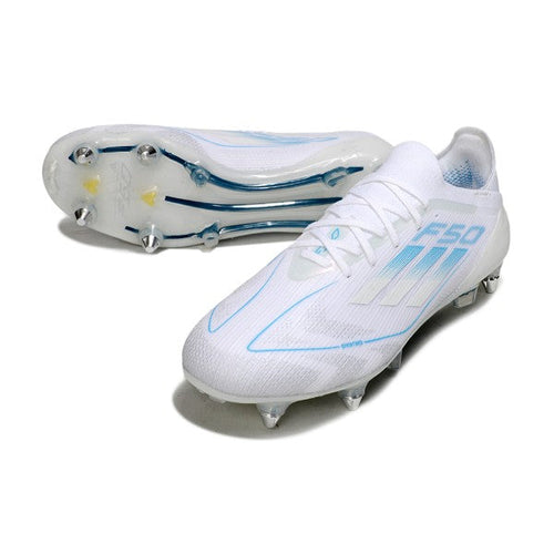 Adidas F50 Primeknit Elite White and Light Blue SG