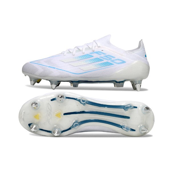 Adidas F50 Primeknit Elite White and Light Blue SG