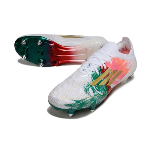 Adidas F50 Primeknit Elite White Green and Red SG