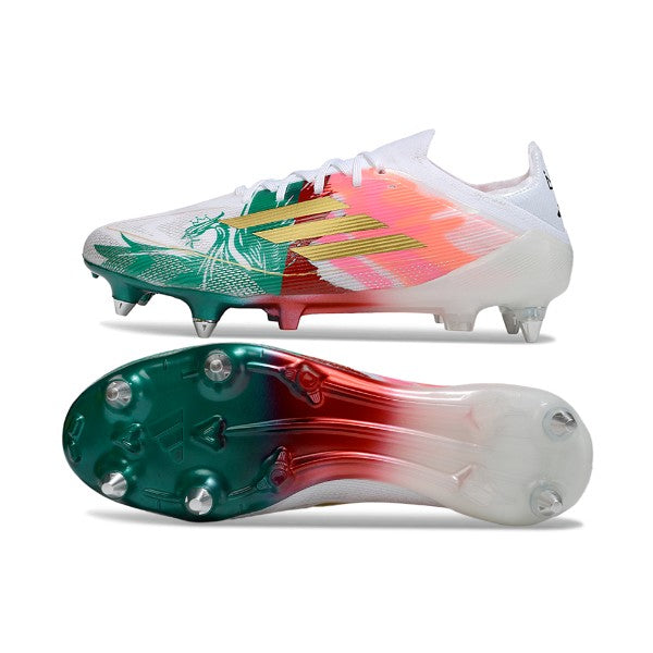 Adidas F50 Primeknit Elite White Green and Red SG