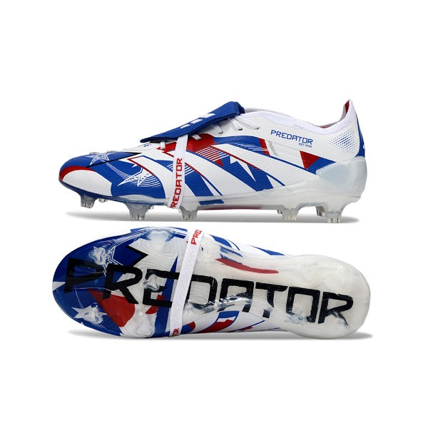 Adidas Predator 25 Elite White, Blue and Red FG