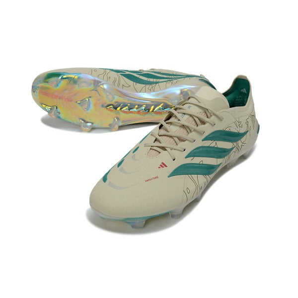 Adidas Predator 26 Elite Beige and Green Firm Ground FG Football Boot