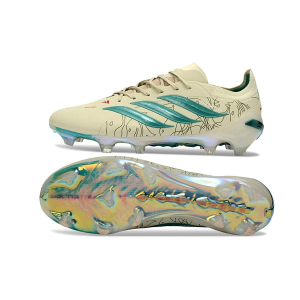 Adidas Predator 26 Elite Beige and Green Firm Ground FG Football Boot