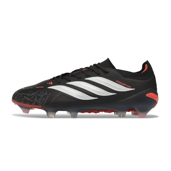 Adidas Predator 26 Elite Black, Red and White Firm Ground FG Football Boot