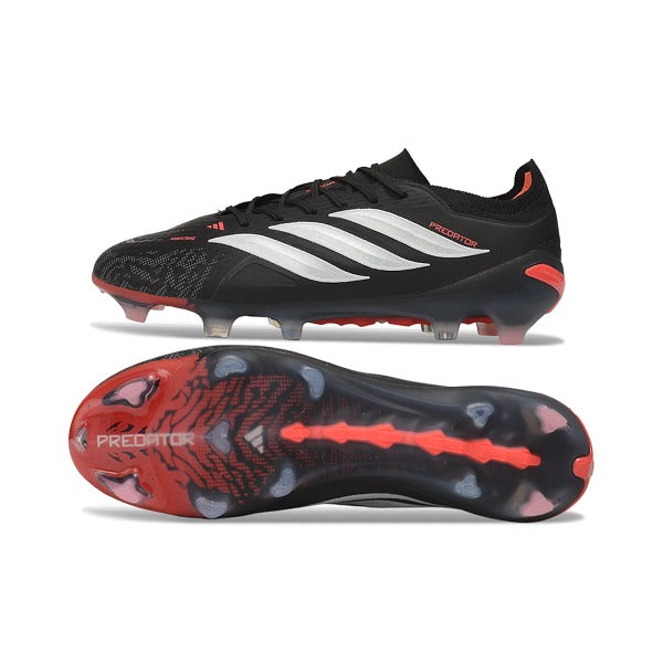 Adidas Predator 26 Elite Black, Red and White Firm Ground FG Football Boot