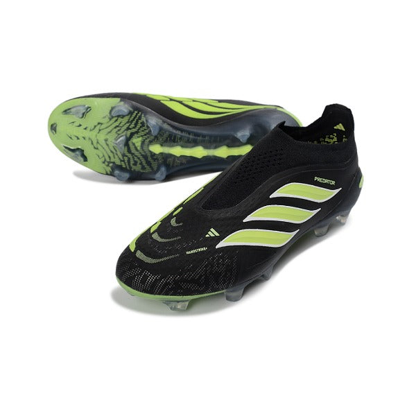 Adidas Predator 26 Elite Laceless Black and Green FG