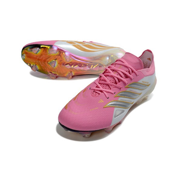 Adidas Predator 26 Elite Pink, White and Golden Firm Ground FG Football Boot