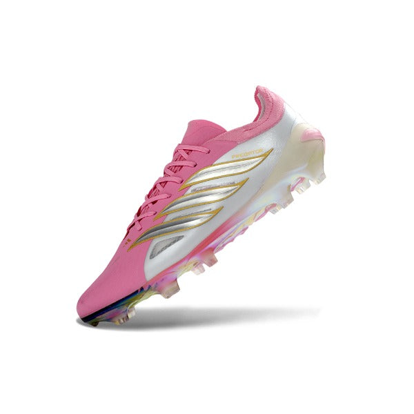 Adidas Predator 26 Elite Pink, White and Golden Firm Ground FG Football Boot