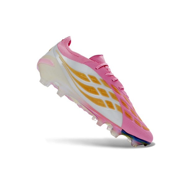 Adidas Predator 26 Elite Pink, White and Golden Firm Ground FG Football Boot