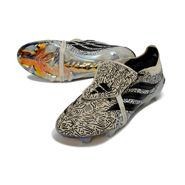 Adidas Predator 26 Elite Tongue Beige, Black and White FG